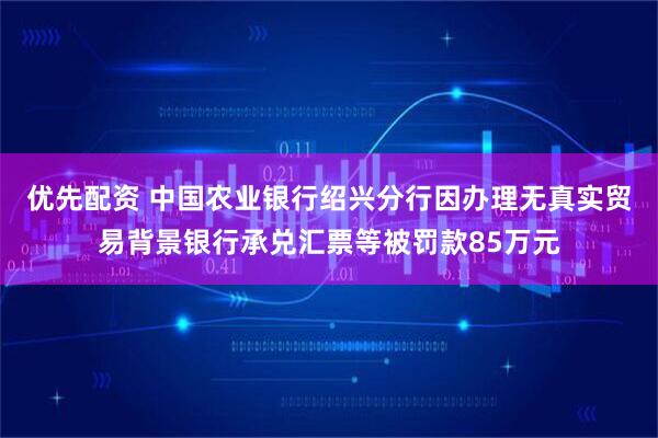 优先配资 中国农业银行绍兴分行因办理无真实贸易背景银行承兑汇票等被罚款85万元