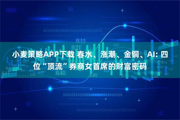 小麦策略APP下载 春水、涨潮、金铜、AI: 四位“顶流”券商女首席的财富密码